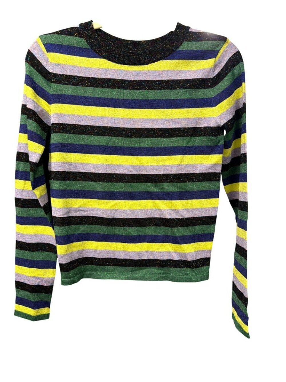 Daydreamer Cosmic Striped Lurex Knit Sweater Top  Small New Metallic